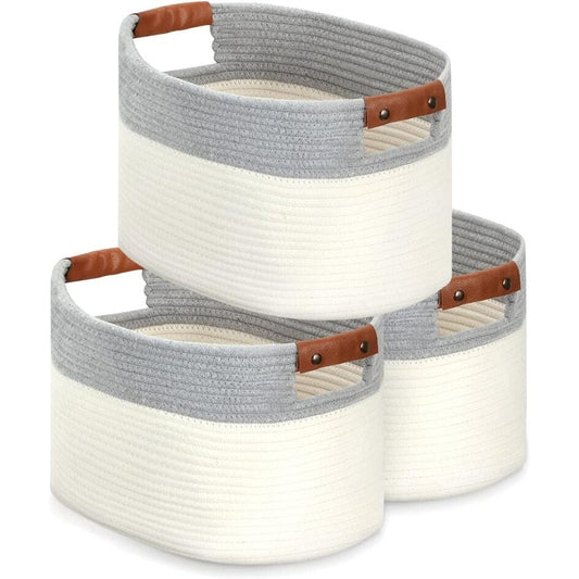 Cestini intrecciati per riporre oggetti, set da 3