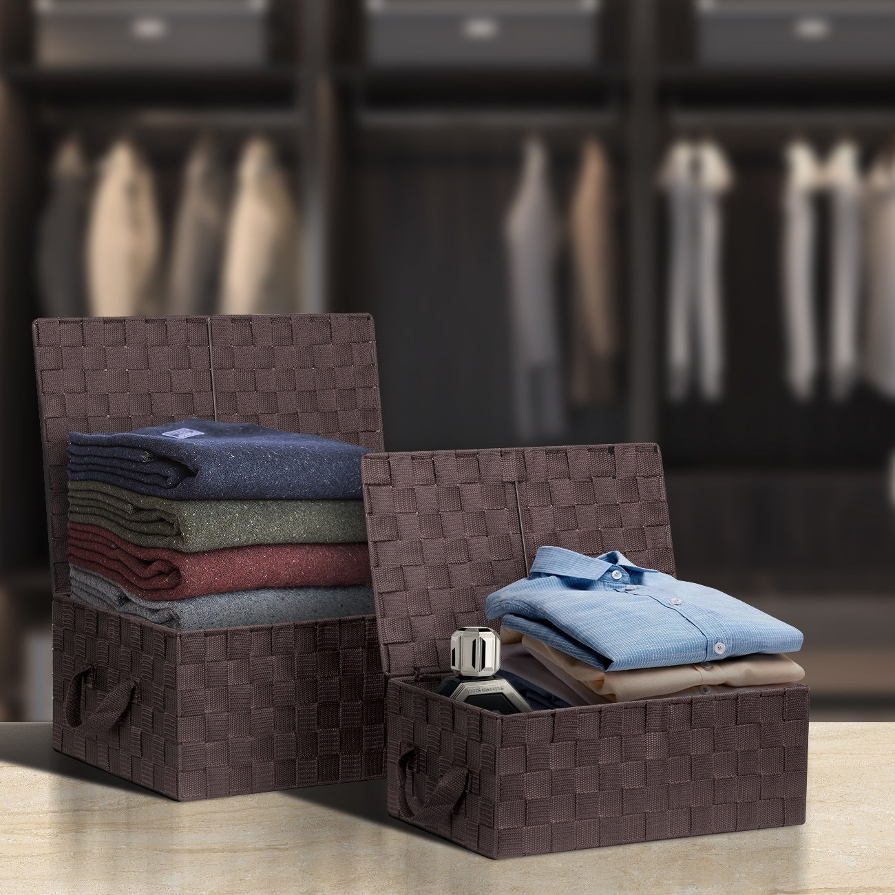 Set di cestini portaoggetti intrecciati - N/D