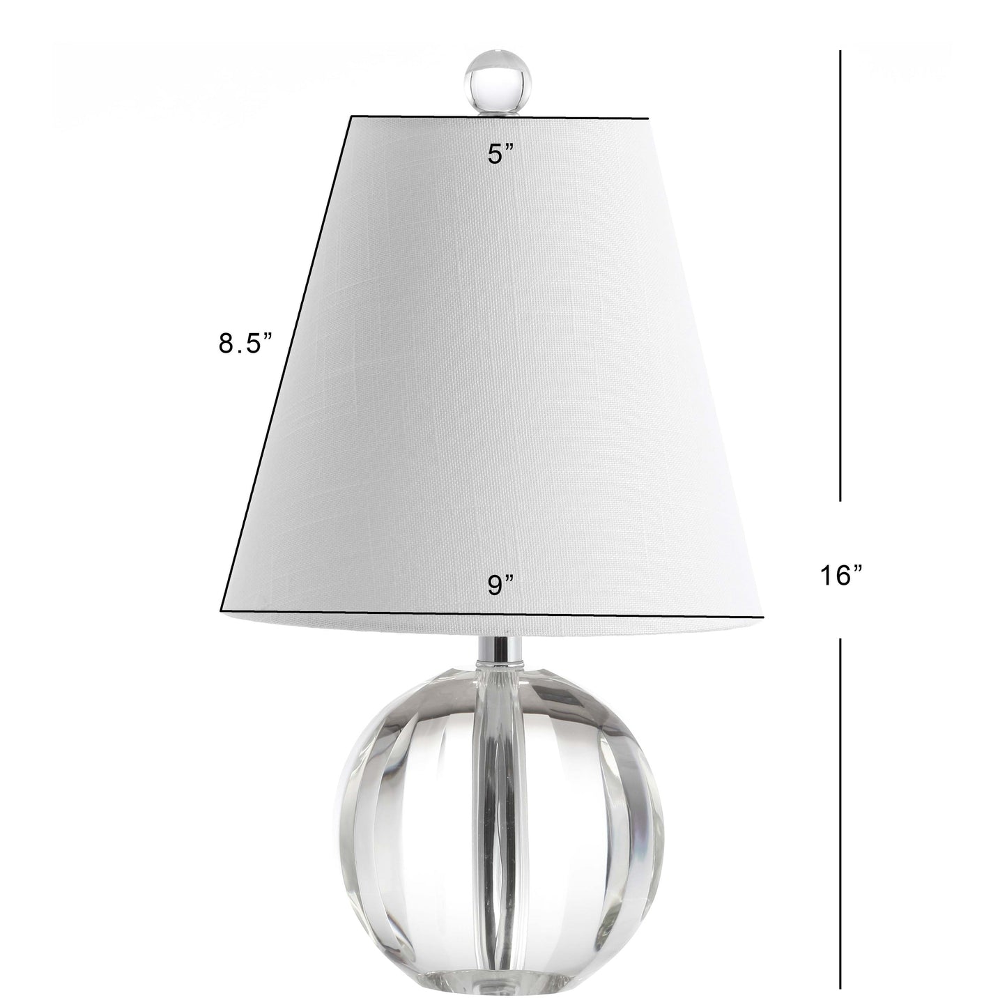 Lampada da tavolo a LED Goddard 16 Crystal Ball/Metal, di JONATHAN Y