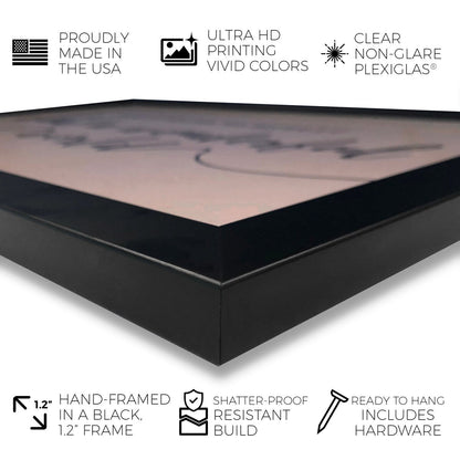 Stampe artistiche tropicali chinoiserie con cornice blu di Wynwood Studio Tropical Collage