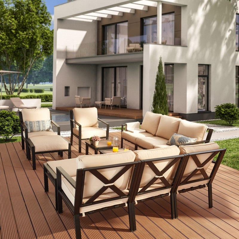 Set di divani da esterno Patio Festival X-Back da 12 pezzi