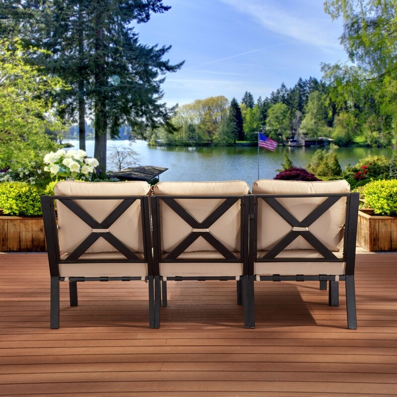 Set di divani da esterno Patio Festival X-Back da 5 pezzi