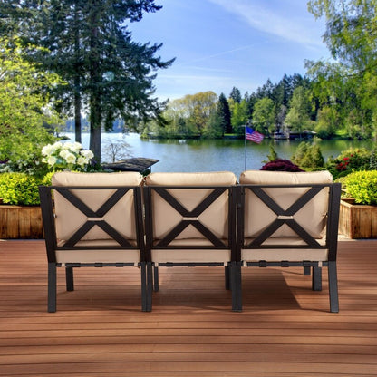 Set di divani da esterno Patio Festival X-Back da 5 pezzi