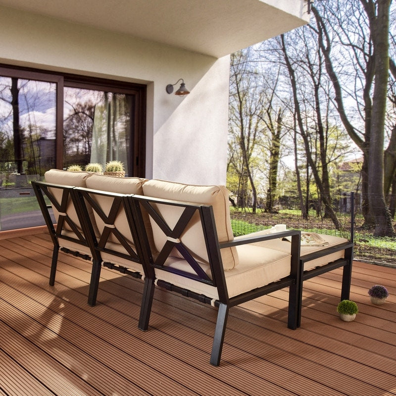 Set di divani da esterno Patio Festival X-Back da 5 pezzi