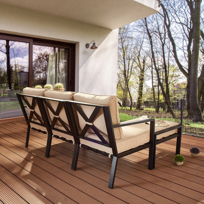 Set di divani da esterno Patio Festival X-Back da 5 pezzi