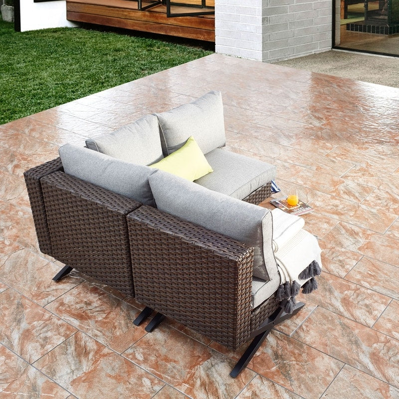 Divano da esterno Patio Festival X-Leg a 3 pezzi