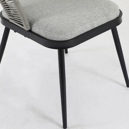 XINMICS 3 pezzi di mobili da giardino con schienale intagliato in corda intrecciata fatta a mano