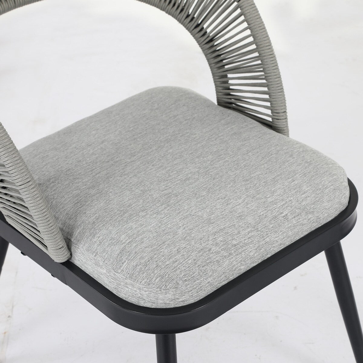 XINMICS 3 pezzi di mobili da giardino con schienale intagliato in corda intrecciata fatta a mano