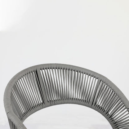 XINMICS 3 pezzi di mobili da giardino con schienale intagliato in corda intrecciata fatta a mano