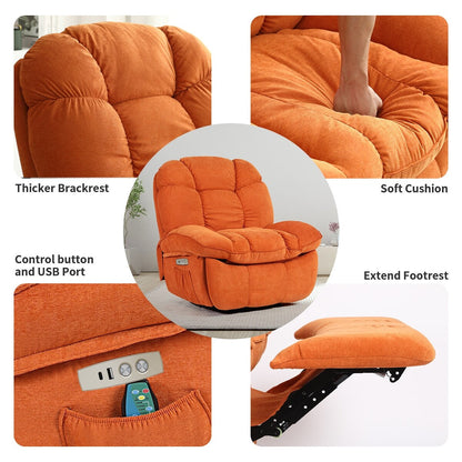 Poltrona reclinabile elettrica XINMICS, poltrona reclinabile massaggiante con riscaldamento, poltrone reclinabili girevoli moderne per adulti con USB