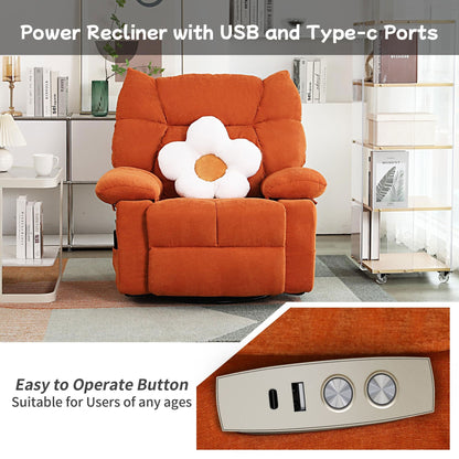 Poltrona reclinabile girevole XINMICS, poltrona reclinabile elettrica Glider con massaggio e riscaldamento