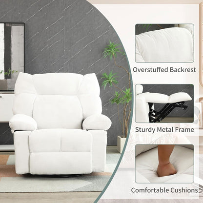 Poltrona reclinabile girevole XINMICS, poltrona reclinabile elettrica Glider con massaggio e riscaldamento