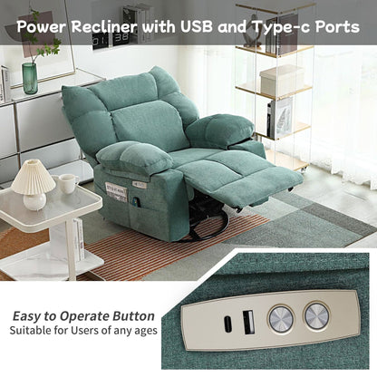 Poltrona reclinabile girevole XINMICS, poltrona reclinabile elettrica Glider con massaggio e riscaldamento