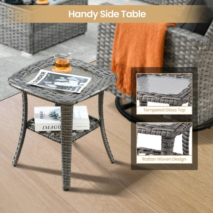 Set di mobili da giardino XIZZI da 10 pezzi con tavolo da fuoco