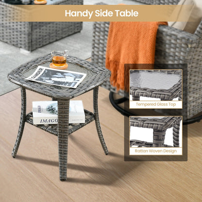 Set di mobili da giardino XIZZI da 10 pezzi con tavolo da fuoco