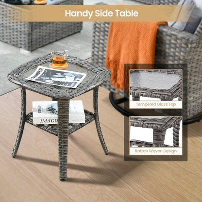 Set di mobili da giardino XIZZI da 10 pezzi con tavolo da fuoco