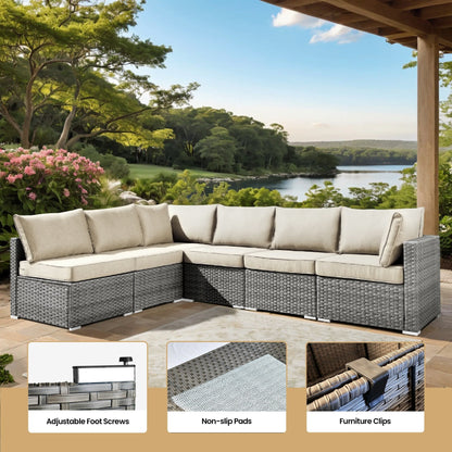 Set di mobili da giardino XIZZI da 10 pezzi con tavolo da fuoco