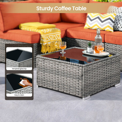 Set di mobili da giardino XIZZI da 10 pezzi con tavolo da fuoco