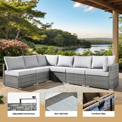 Set di mobili da giardino XIZZI da 10 pezzi con tavolo da fuoco