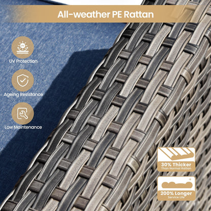 Set di mobili da giardino XIZZI da 10 pezzi con tavolo da fuoco