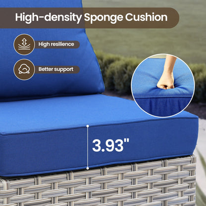 Set di mobili da giardino in rattan e vimini XIZZI da 11 pezzi con tavolo con braciere