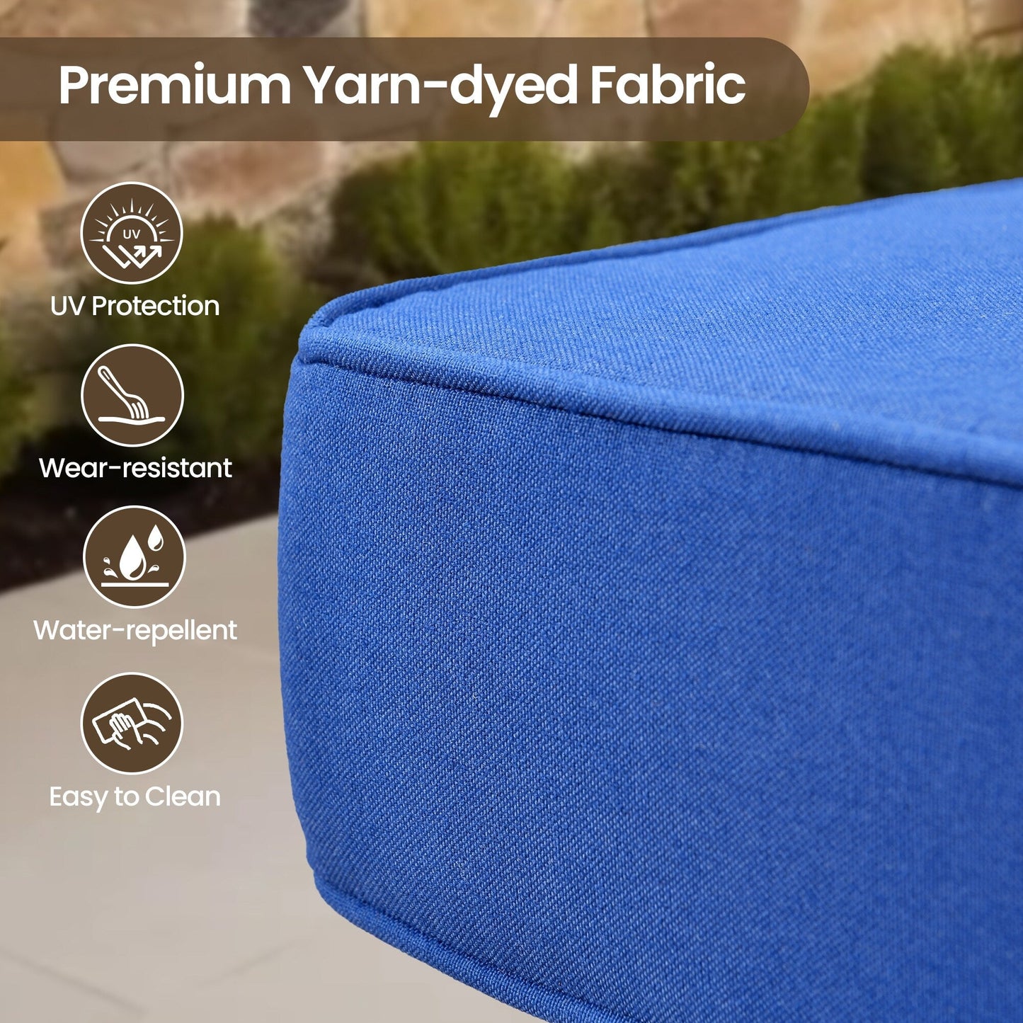 Set di mobili da giardino in rattan e vimini XIZZI da 11 pezzi con tavolo con braciere