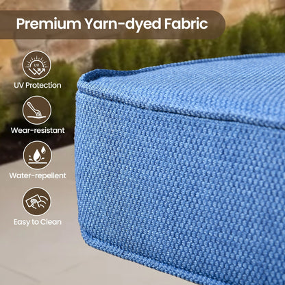 Set di mobili da giardino in rattan e vimini XIZZI da 11 pezzi con tavolo con braciere