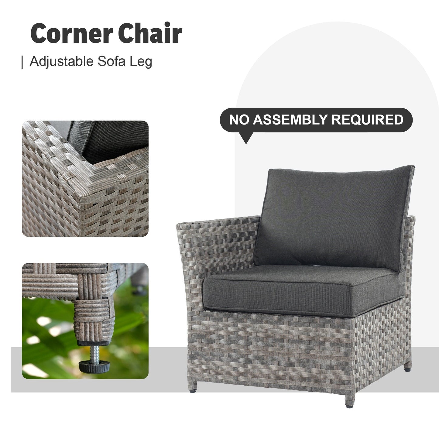 Set di mobili da esterno in vimini da 13 pezzi XIZZI con tavolo da fuoco