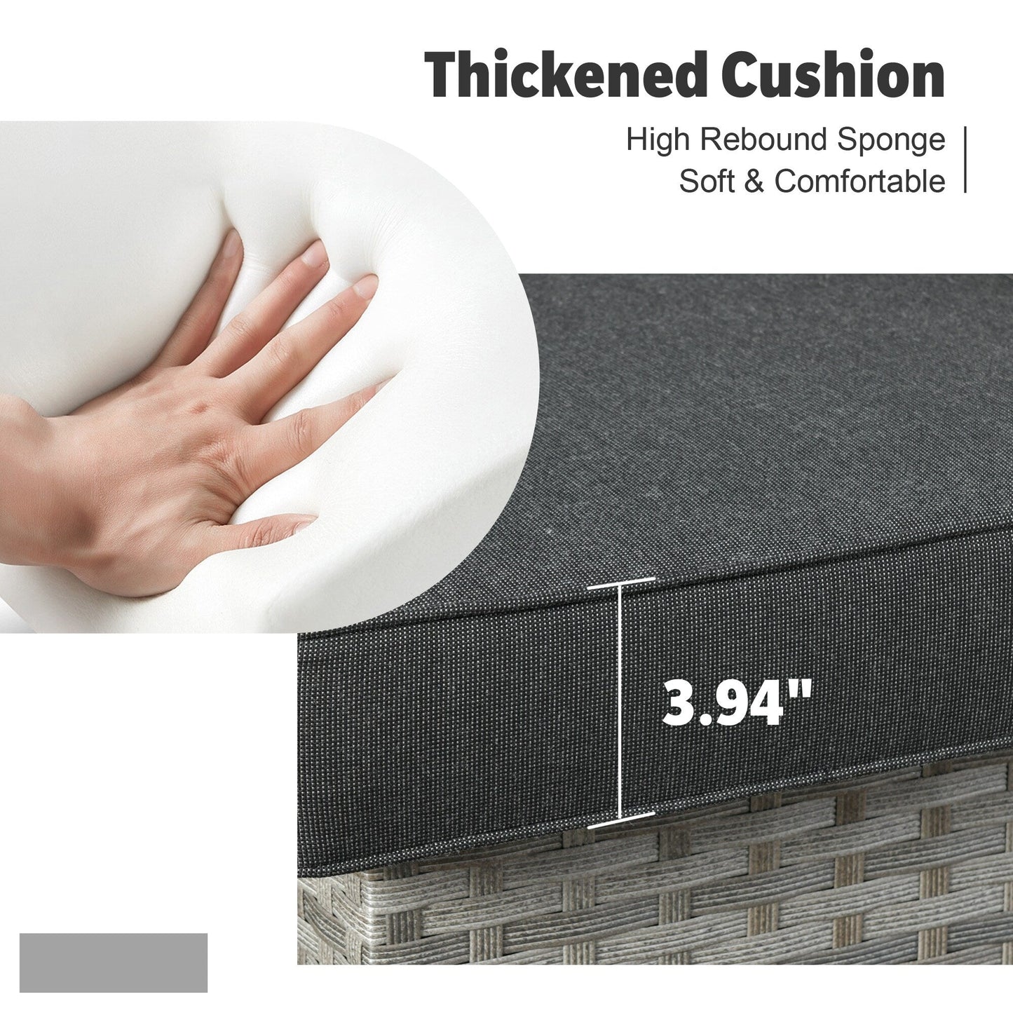 Set di mobili da esterno in vimini da 13 pezzi XIZZI con tavolo da fuoco