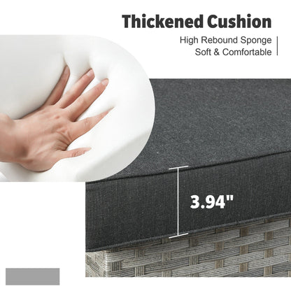 Set di mobili da esterno in vimini da 13 pezzi XIZZI con tavolo da fuoco