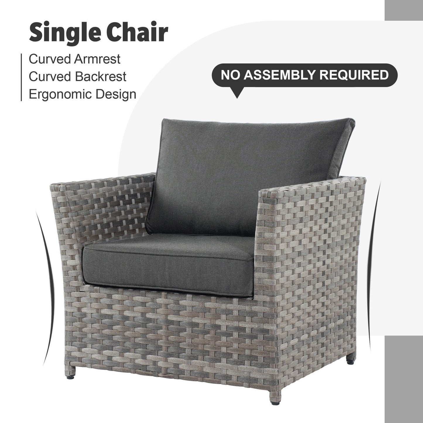 Set di mobili da esterno in vimini da 13 pezzi XIZZI con tavolo da fuoco