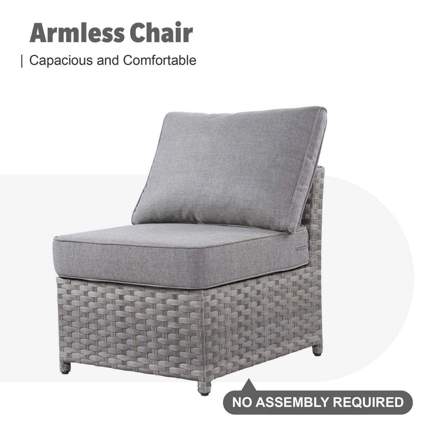 Set di mobili da esterno in vimini da 13 pezzi XIZZI con tavolo da fuoco