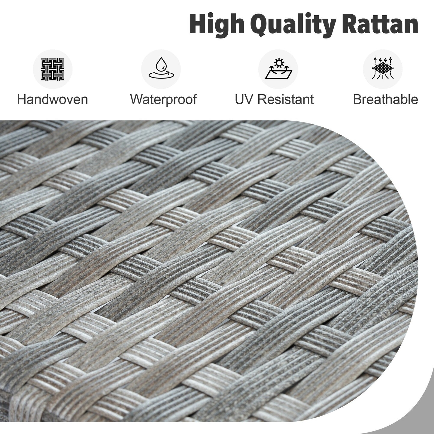 Set di mobili da esterno in vimini da 13 pezzi XIZZI con tavolo da fuoco