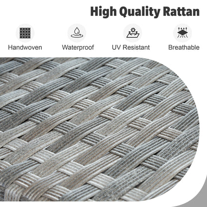 Set di mobili da esterno in vimini da 13 pezzi XIZZI con tavolo da fuoco