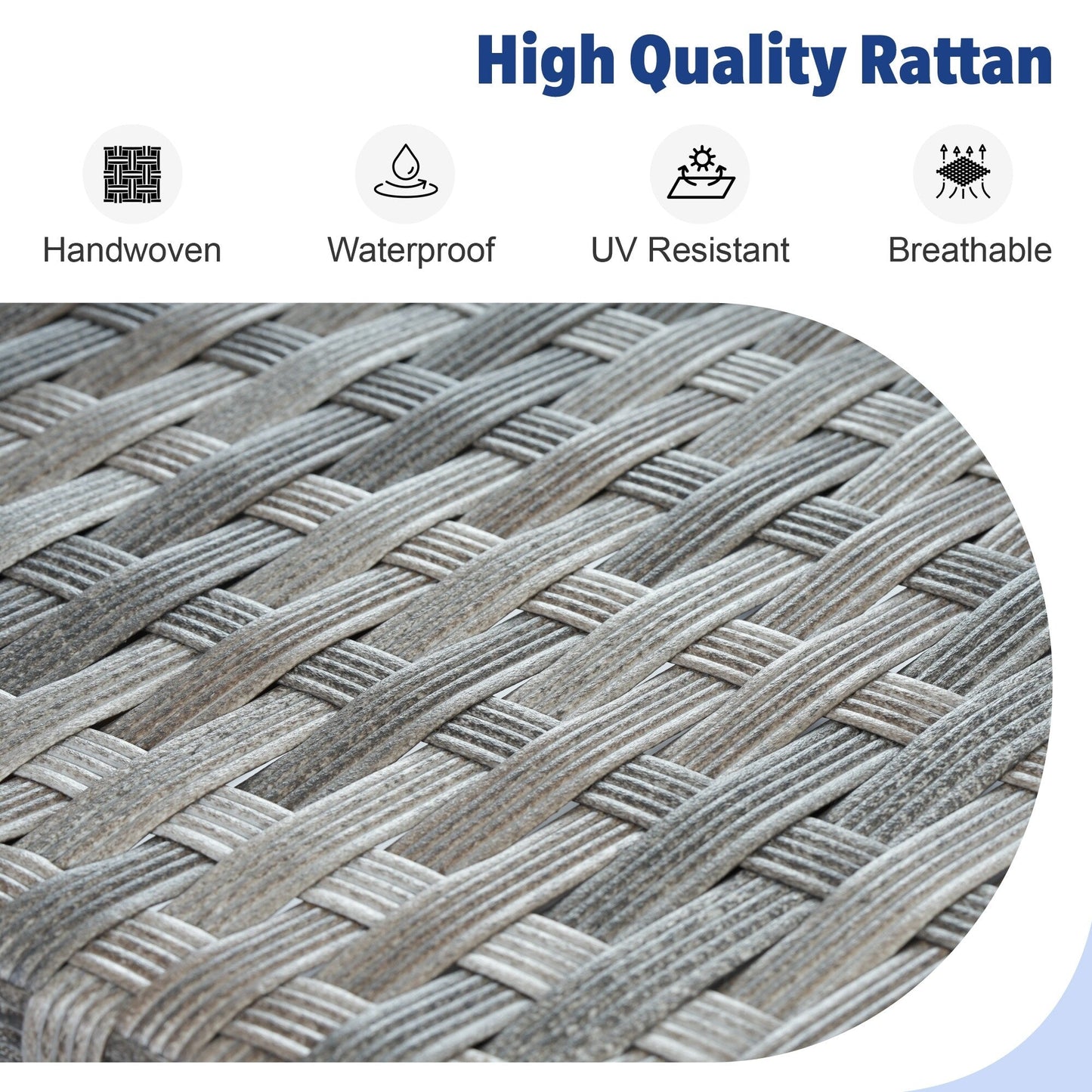 Set di mobili da esterno in vimini da 13 pezzi XIZZI con tavolo da fuoco