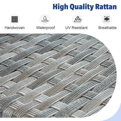 Set di mobili da esterno in vimini da 13 pezzi XIZZI con tavolo da fuoco