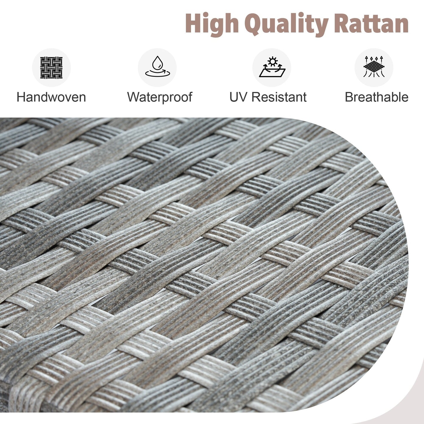 Set di mobili da esterno in vimini da 13 pezzi XIZZI con tavolo da fuoco