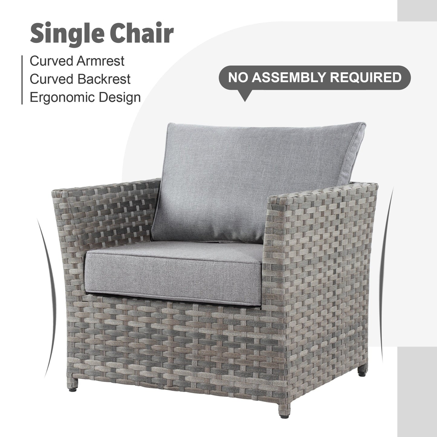 Set di mobili da esterno in vimini da 13 pezzi XIZZI con tavolo da fuoco