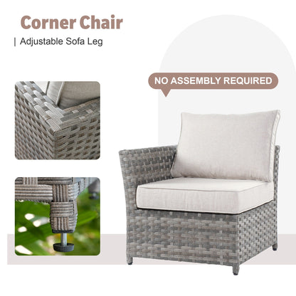 Set di mobili da esterno in vimini da 13 pezzi XIZZI con tavolo da fuoco