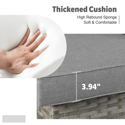 Set di mobili da esterno in vimini da 13 pezzi XIZZI con tavolo da fuoco