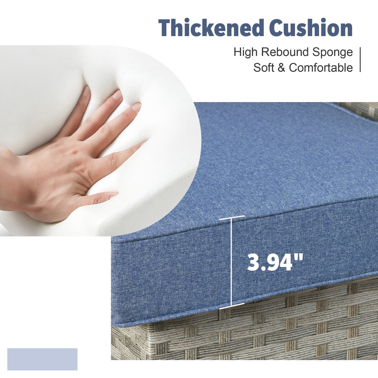 Set di mobili da esterno in vimini da 13 pezzi XIZZI con tavolo da fuoco