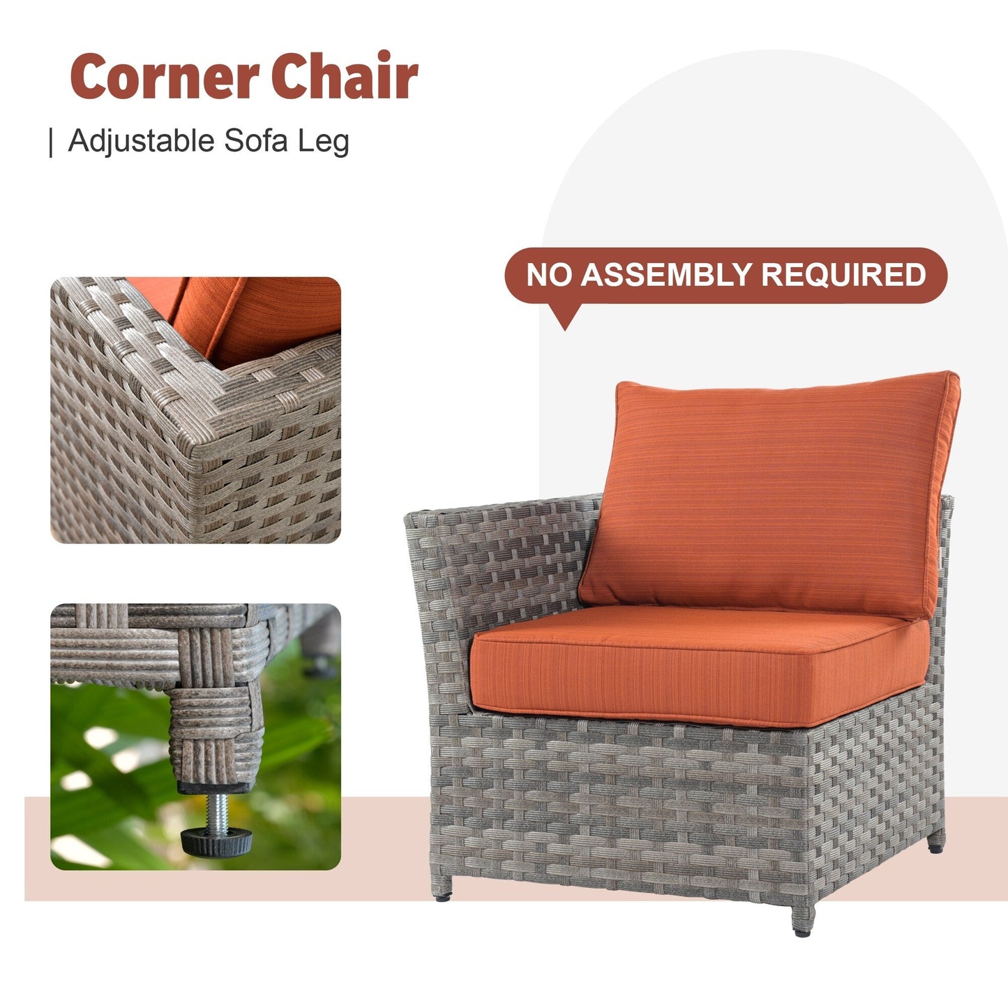 Set di mobili da esterno in vimini da 13 pezzi XIZZI con tavolo da fuoco