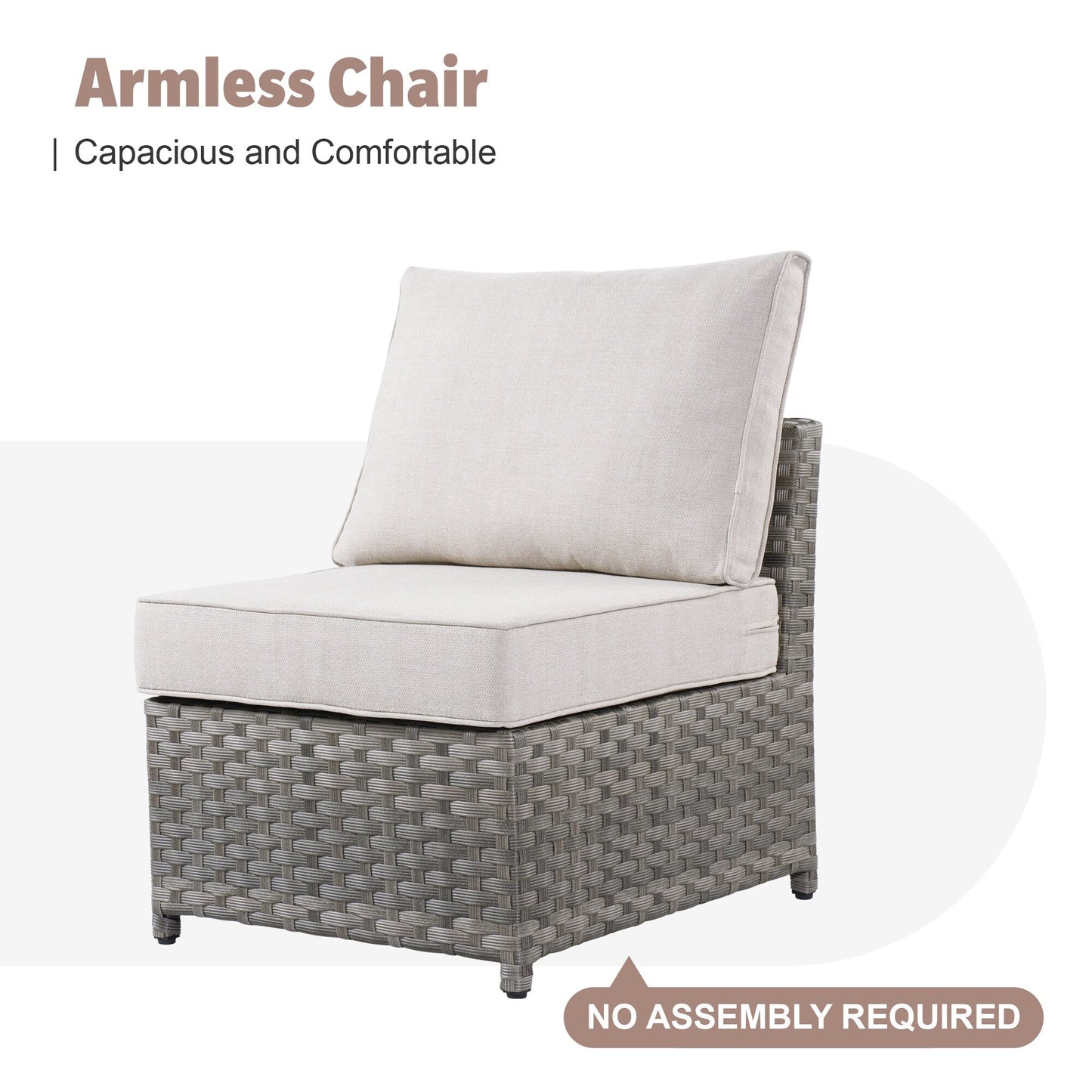 Set di mobili da esterno in vimini da 13 pezzi XIZZI con tavolo da fuoco