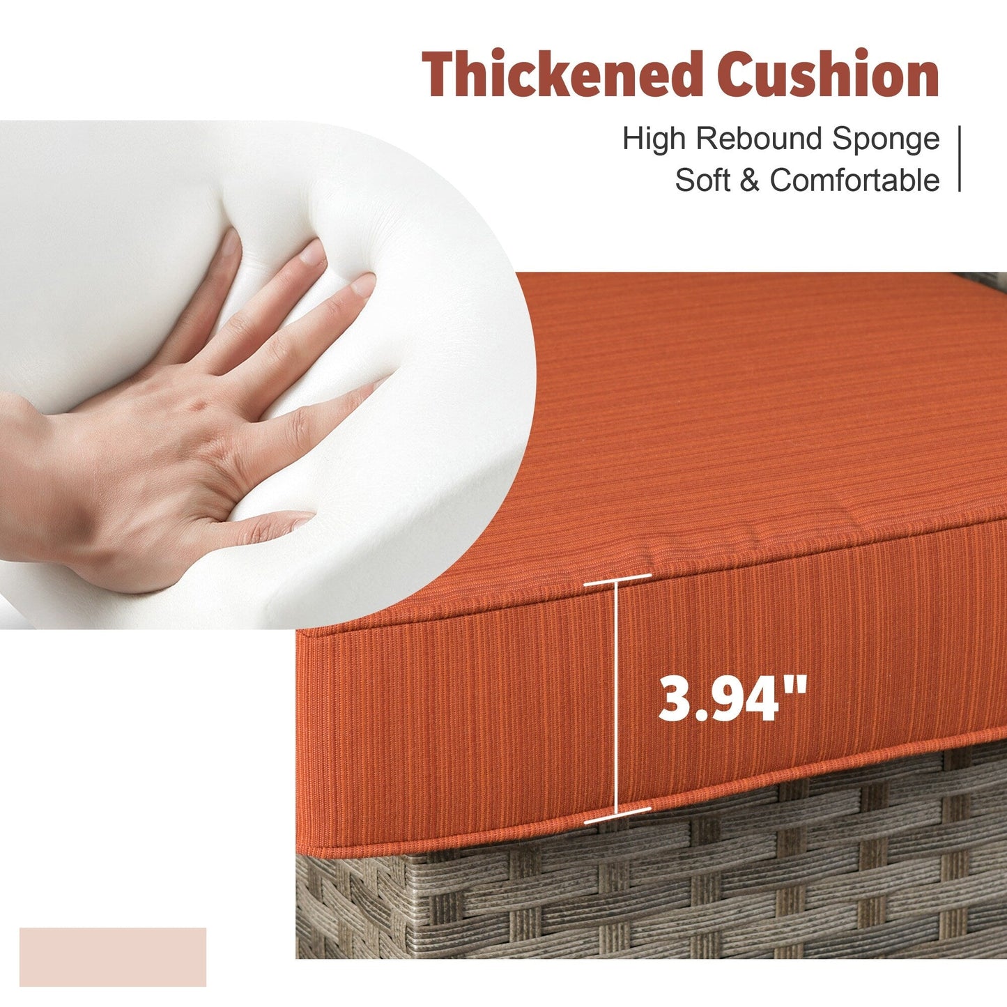 Set di mobili da esterno in vimini da 13 pezzi XIZZI con tavolo da fuoco