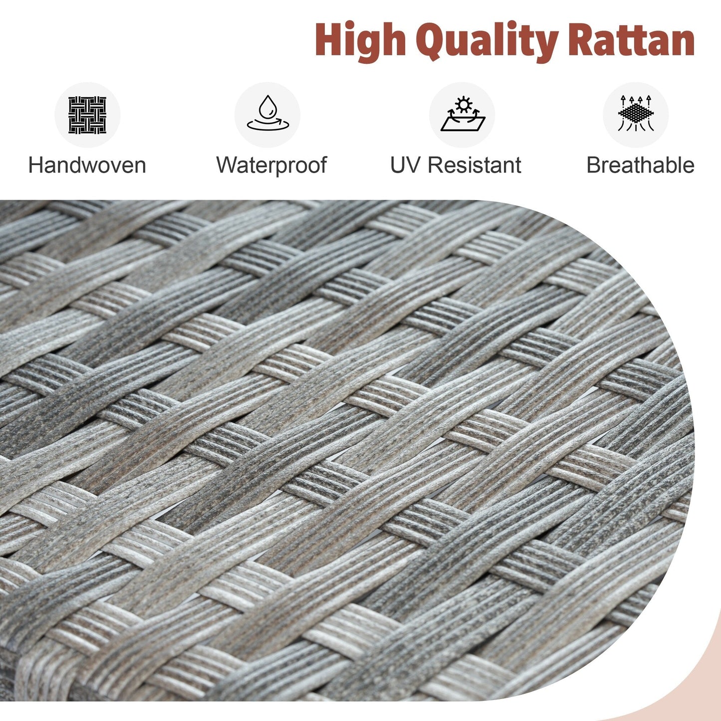 Set di mobili da esterno in vimini da 13 pezzi XIZZI con tavolo da fuoco