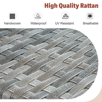 Set di mobili da esterno in vimini da 13 pezzi XIZZI con tavolo da fuoco