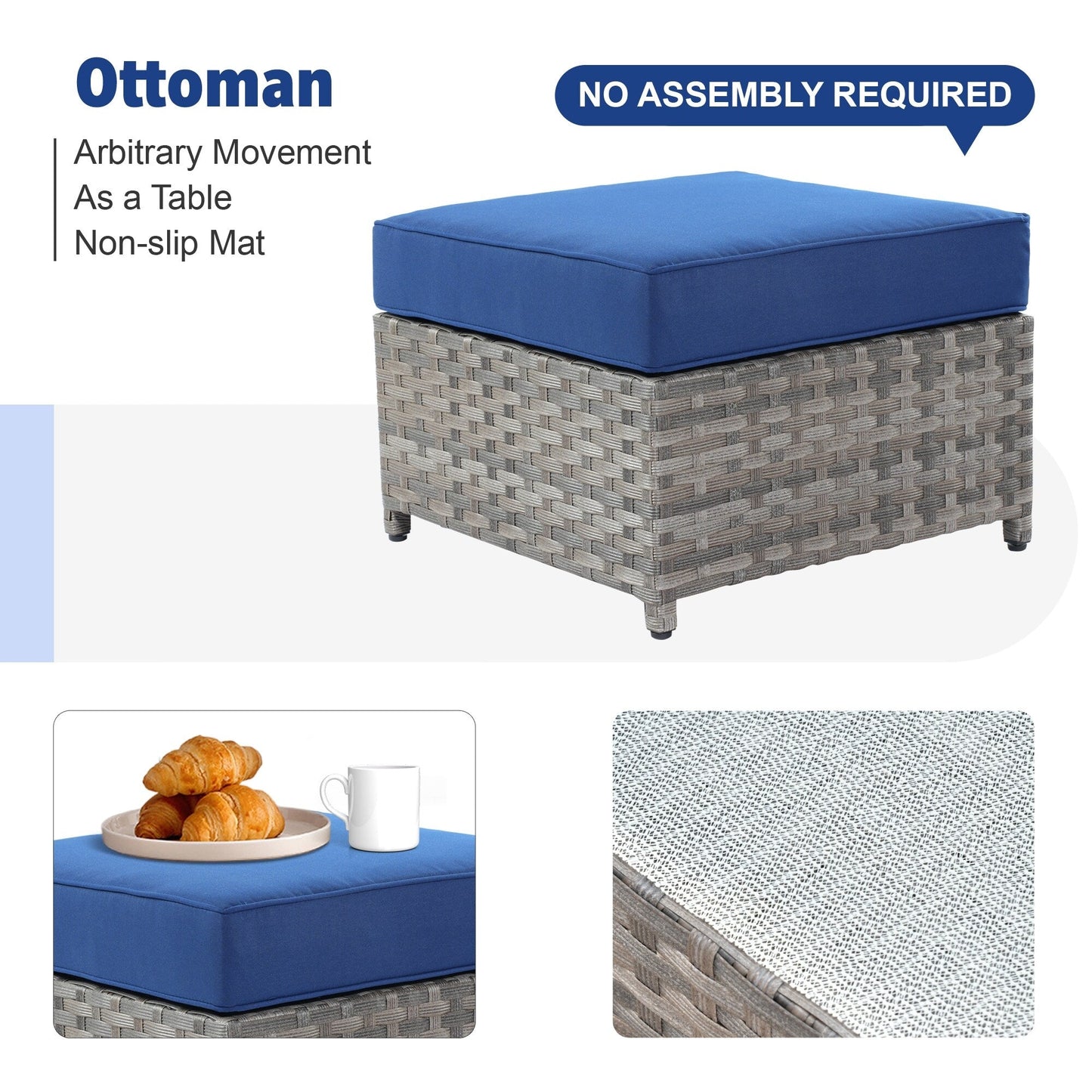 Set di mobili da esterno in vimini da 13 pezzi XIZZI con tavolo da fuoco