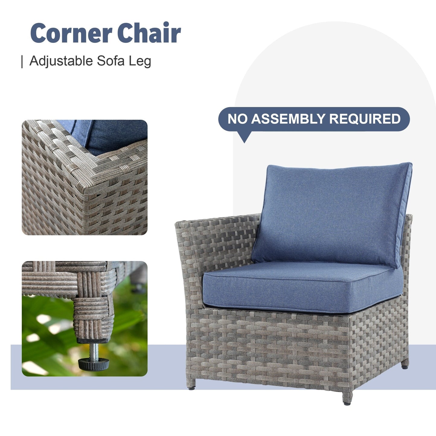 Set di mobili da esterno in vimini da 13 pezzi XIZZI con tavolo da fuoco