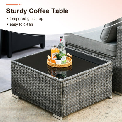 XIZZI Set di 3 divani da giardino in rattan e vimini, sedie angolari per esterni