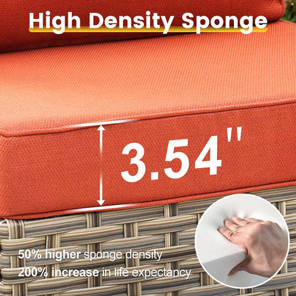 Set da conversazione in vimini da 6 pezzi per mobili da giardino XIZZI con sedia girevole